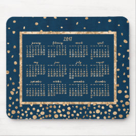 Gold Confetti Jahr 2017 Kalender Mouse Pads Blau Mousepad