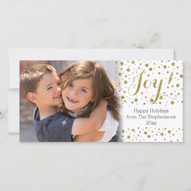 Gold Confetti Joy Carte photo (Devant)