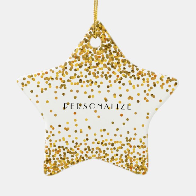 Gold Confetti Keramik Ornament (Vorne)