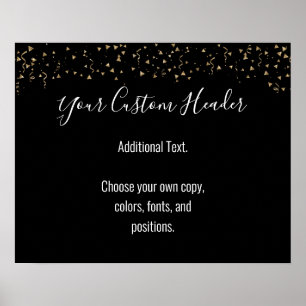 Gold Confetti Lässig Black Do Es ist Ihr festliche Poster