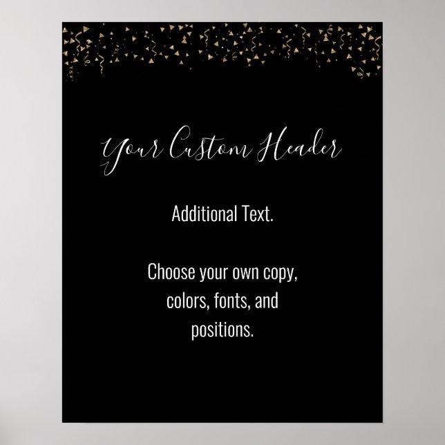 Gold Confetti Lässig Black Do Es ist Ihr festliche Poster (Vorne)