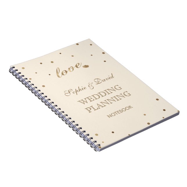 Gold Confetti Liebe Champagne Wedding Planner Notizblock (Rechte Seite)