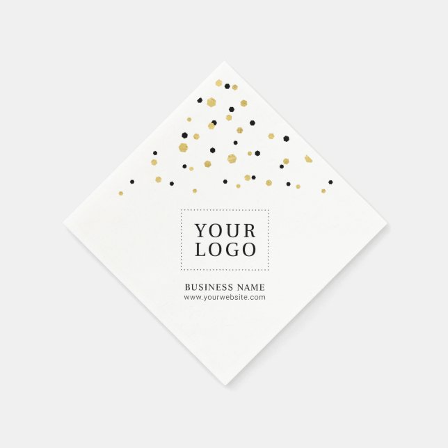 Gold Confetti-Logo für individuelle Werbeaktionen Serviette (Ecke)