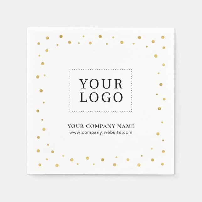 Gold Confetti-Logo für individuelle Werbeaktionen Serviette (Vorderseite)
