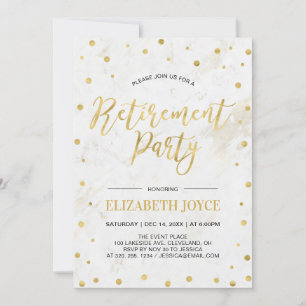 Gold Confetti & Marble   Modernes Party für die Al Einladung