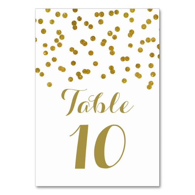 Gold Confetti Mariage Cartes Numéro de table (Par défaut)