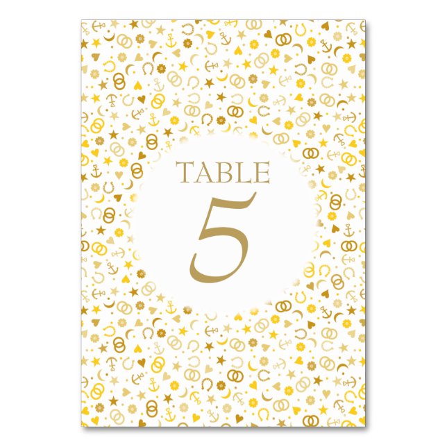 Gold Confetti Mariage Numéro de table (Par défaut)