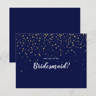 Gold Confetti   Marine wirst du meine Bridesmaid s Mitteilungskarte