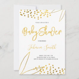Gold Confetti Minimalistisch Elegant Baby Dusche Einladung