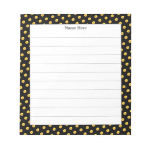Gold Confetti mit schwarzen Rahmen Notizblock