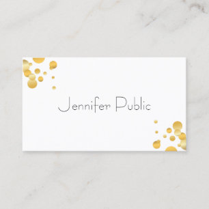 Gold Confetti Moderne Elegante Minimalistische Vor Visitenkarte