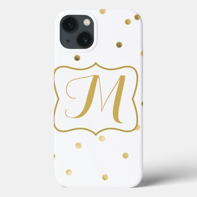 Gold Confetti Monogram IPad Air Hüllen (Rückseite)