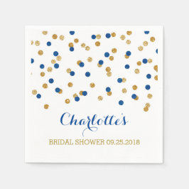 Gold Confetti Navy Blue Brautparty Serviette