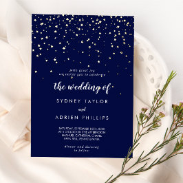 Gold Confetti|Navy Hochzeit von Gold Folieneinladung
