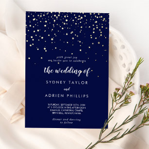 Gold Confetti Navy Hochzeit von Gold Folieneinladung
