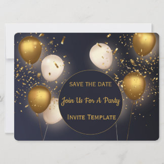 Gold Confetti Party Einladung