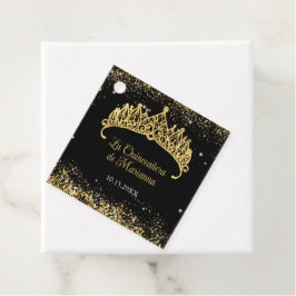 Gold Confetti Quinceanera Tiara Geschenkanhänger