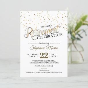 Gold Confetti-Renten-Party Einladungen