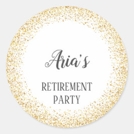 Gold Confetti Rentirement Party Umschlag Aufkleber