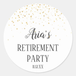 Gold Confetti Rentirement Party Umschlag Aufkleber