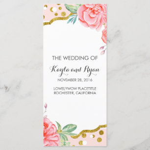 Gold Confetti Rose Floral Stripes Programmes de ma