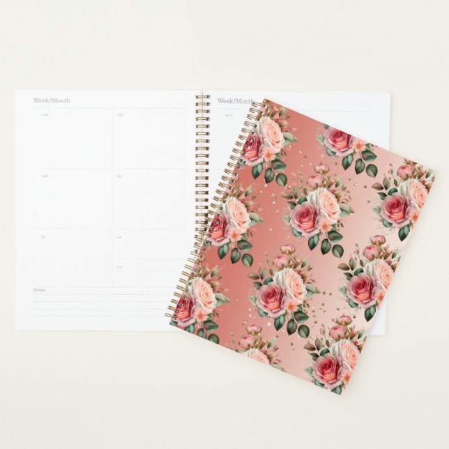 Gold Confetti Roses Roses Floral Planer (Anzeige)
