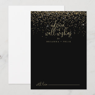 Gold Confetti Script Wedding Well wünscht Hinweiskarte