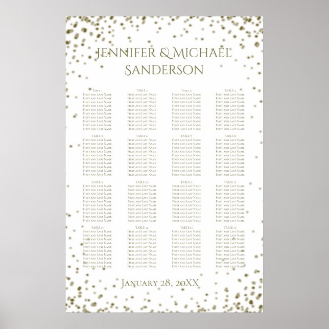 Gold Confetti Seekarte Poster (Vorne)