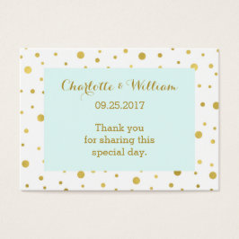 Gold Confetti Sky Blue Gastgeschenk Hochzeit Tags
