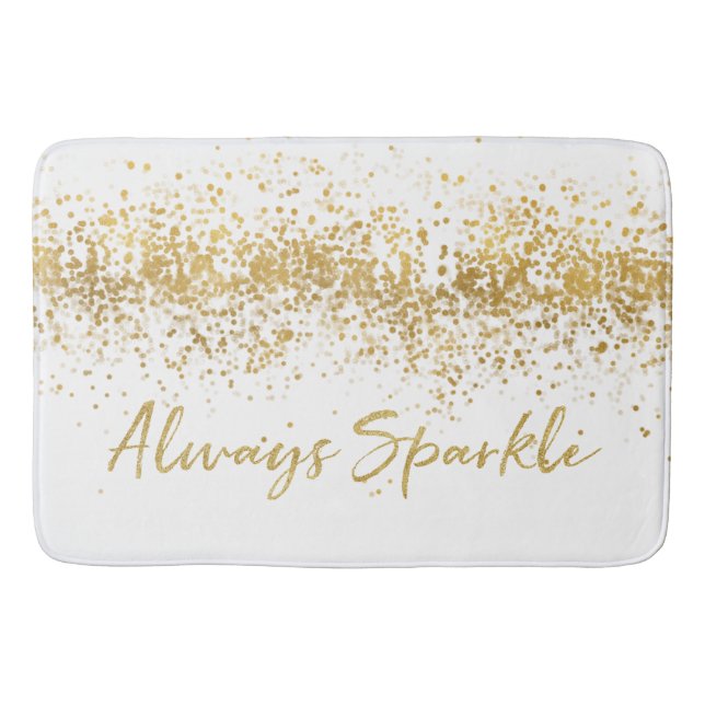 Gold Confetti Sparkle Badematte (Vorderseite)