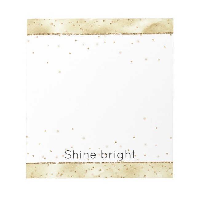 Gold Confetti Sparkle Notizblock (Vorderseite)