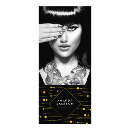 Gold Confetti Strands Preisliste Rack Card Werbekarte