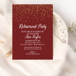 Gold Confetti sur la Bourgogne Retraite Invitation