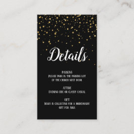 Gold Confetti sur la carte de détails Black Bachel