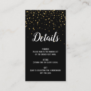 Gold Confetti sur la carte de détails Black Bachel