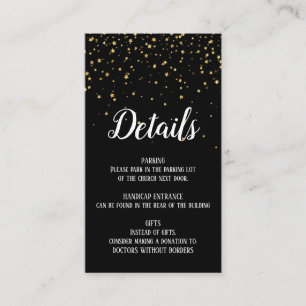 Gold Confetti sur la carte de détails de l'anniver