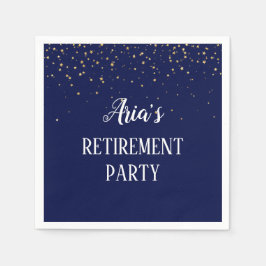 Gold Confetti über Navy Blue Party Napkins Serviette