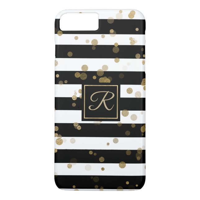Gold Confetti und Stripes iPhone 8 Plus Fall Case-Mate iPhone Hülle (Rückseite)