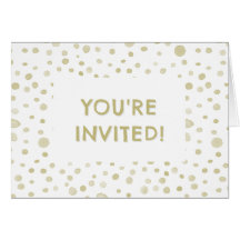 Gold Confetti Wasserfarbe Dots Geburtstag Einladun