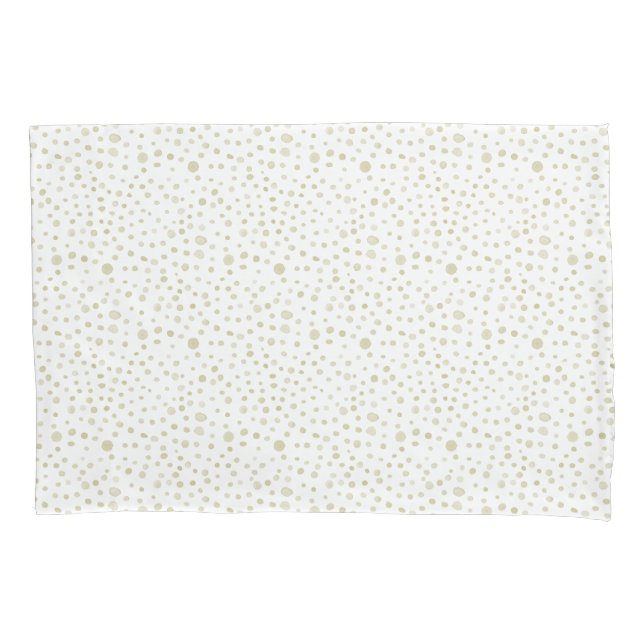 Gold Confetti Wasserfarbe Dots Pillowcase Kissenbezug (Vorderseite)