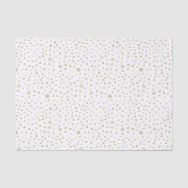 Gold Confetti Wasserfarben Dots Tissue Paper Seidenpapier (Vorderseite)