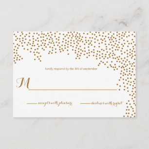 Gold Confetti Wedding Einladung RSVP Card