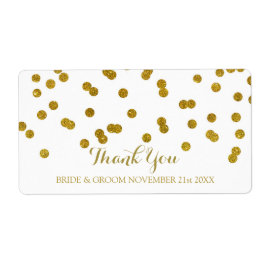 Gold Confetti Wedding Labels