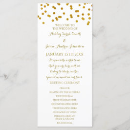 Gold Confetti Wedding Program Programm