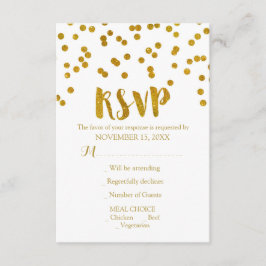 Gold Confetti Wedding RSVP Cards