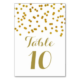 Gold Confetti Wedding Tischnummer Cards
