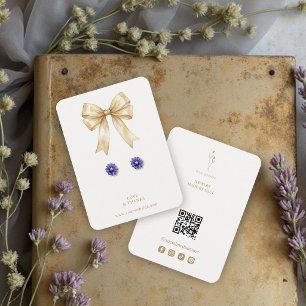Gold Coquette Bow QR Schmuck Display TMF26 Visitenkarte