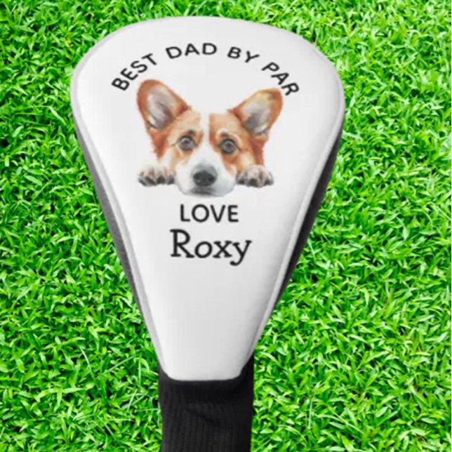 Gold Corgi Peeking Puppy individueller Golf Head C Golf Headcover (old Corgi Puppy Customize Golf Head Cover introducing the ultimate accessory for dog-loving golfer)