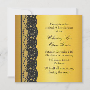 Gold Corporate Open House mit Lace Einladung