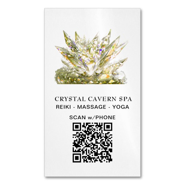 *~* Gold Cosmic Sparkling Magical QR Crystal Magnetische Visitenkarte (Vorderseite Vertikal)